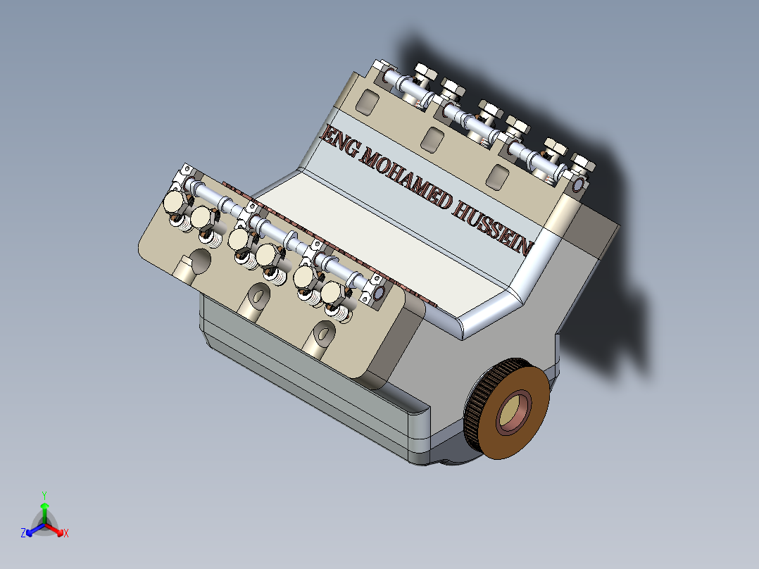 汽车发动机简易演示结构正等轴测图