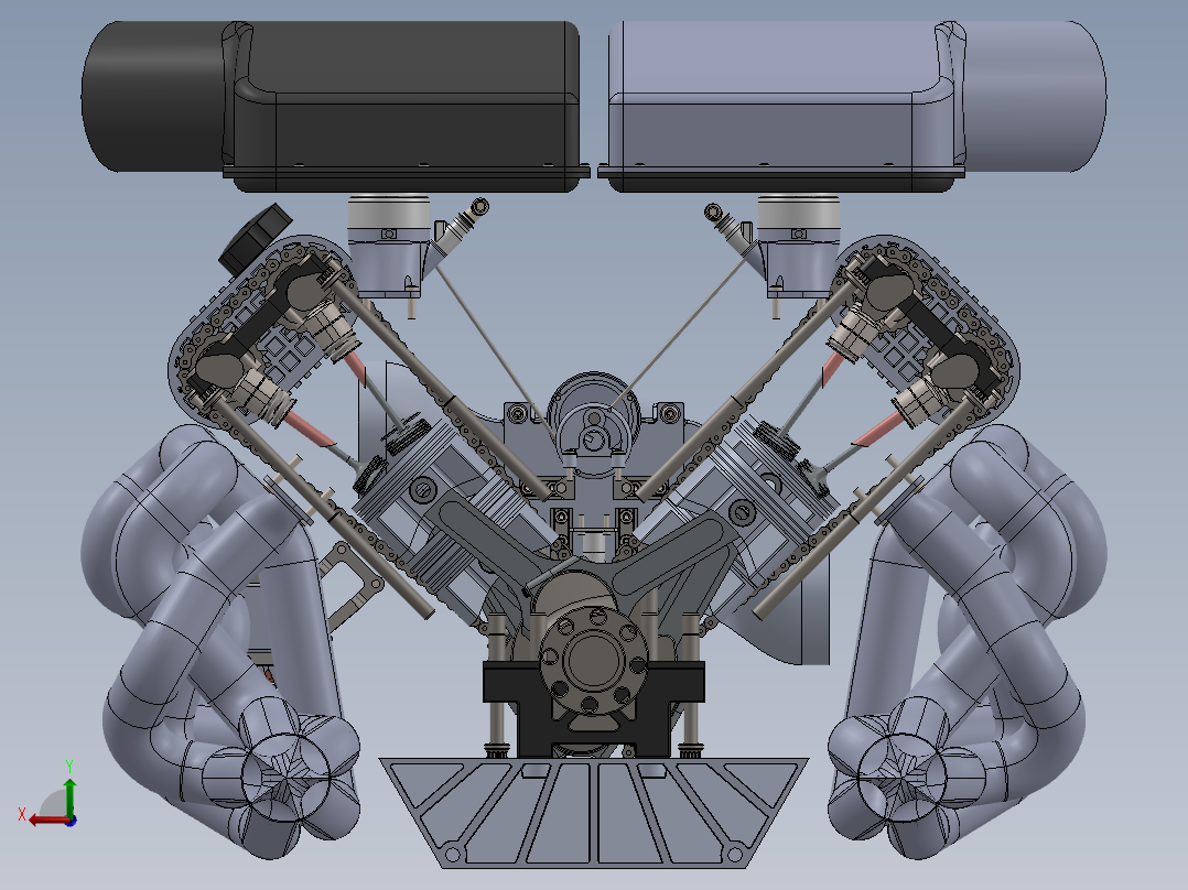 v10发动机后视图