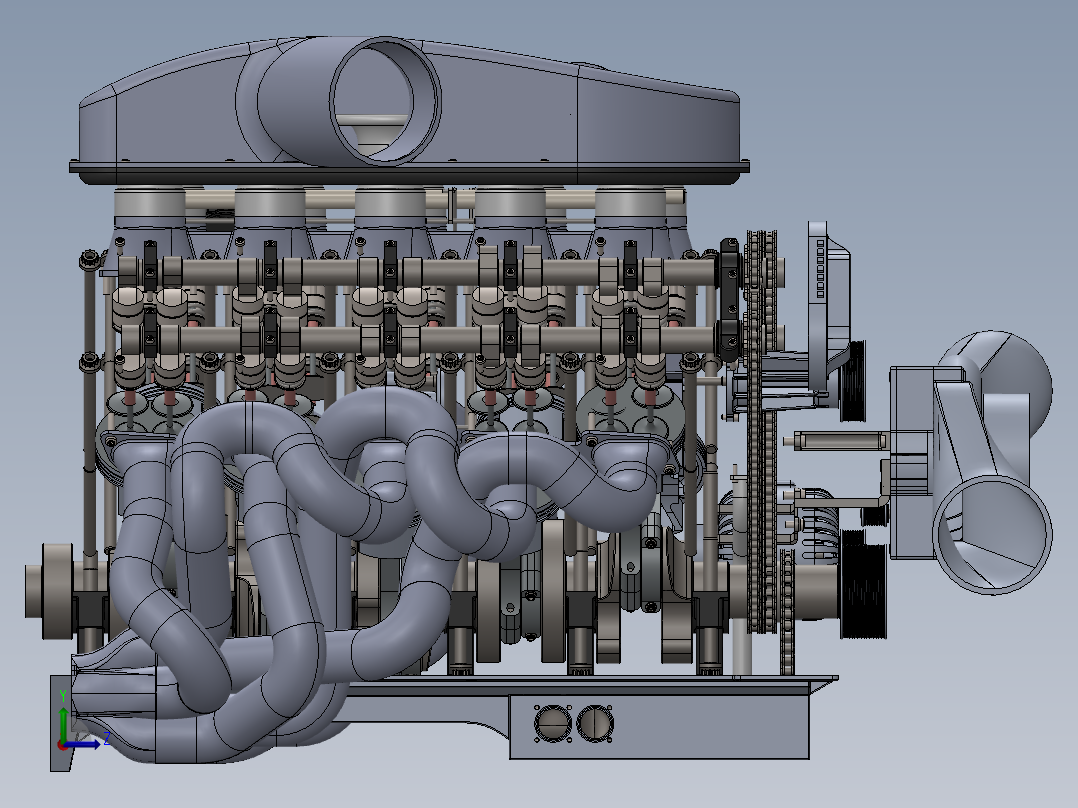 v10发动机左视图