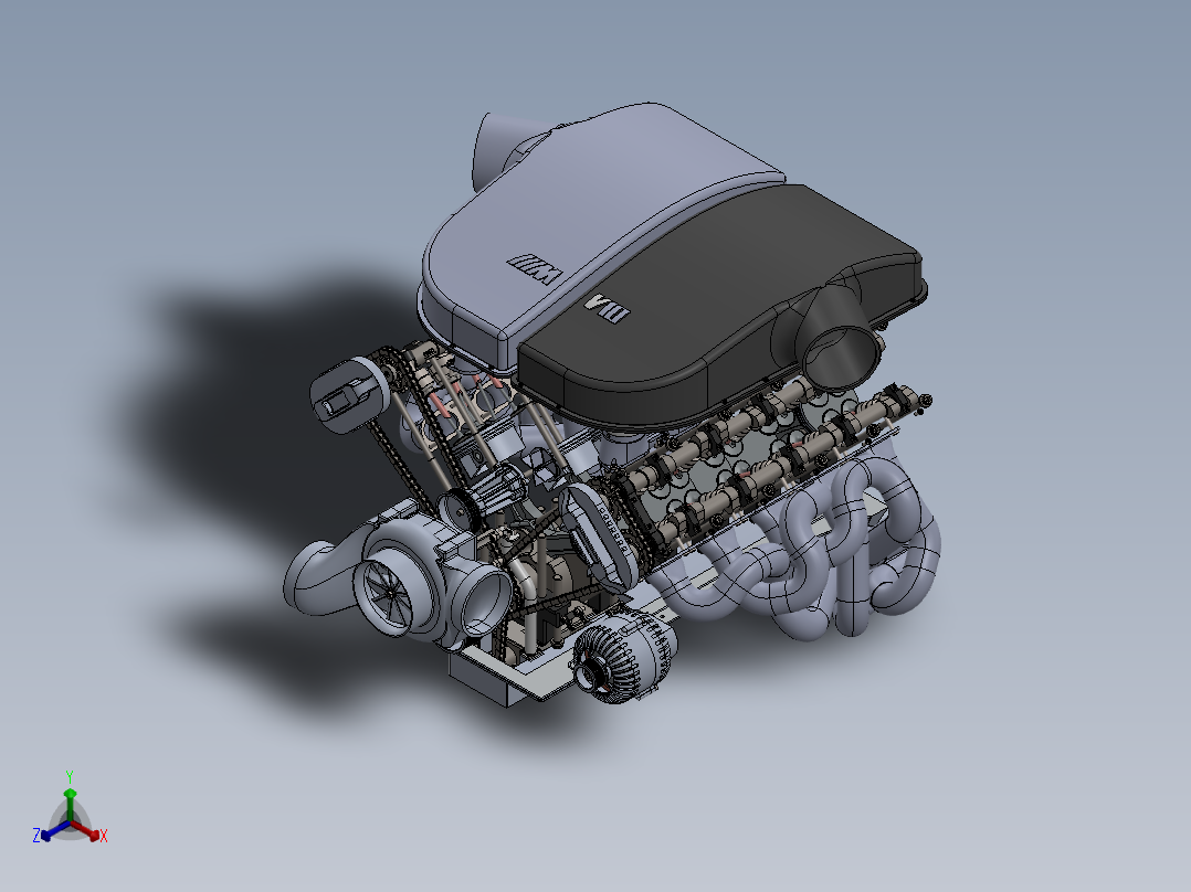 v10发动机正等轴测图