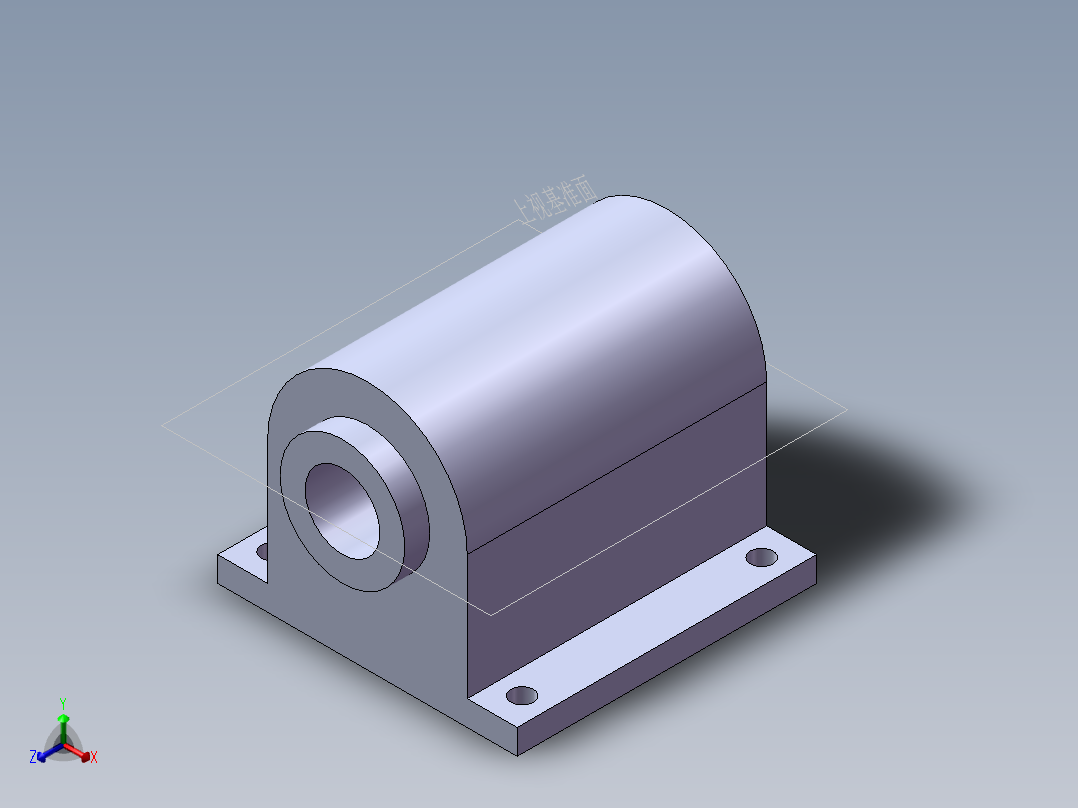 S6 双直线轴承滑座正等轴测图