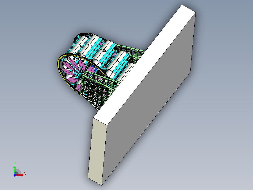 摩天轮智能立体停车库、旋转立体车库3D模型前视图