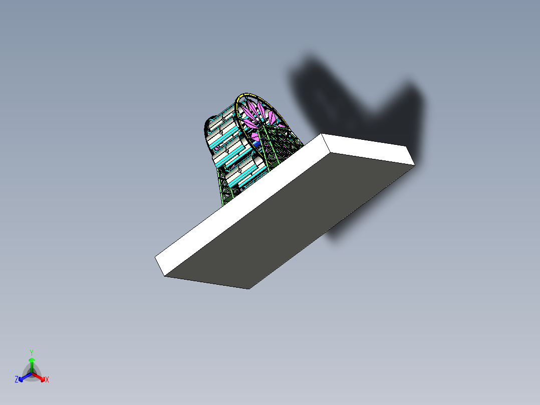 摩天轮智能立体停车库、旋转立体车库3D模型正等轴测图