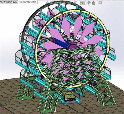 摩天轮智能立体停车库、旋转立体车库3D模型