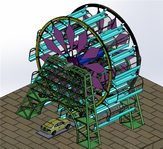 摩天轮智能立体停车库、旋转立体车库3D模型
