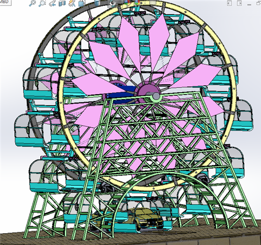 摩天轮智能立体停车库、旋转立体车库3D模型