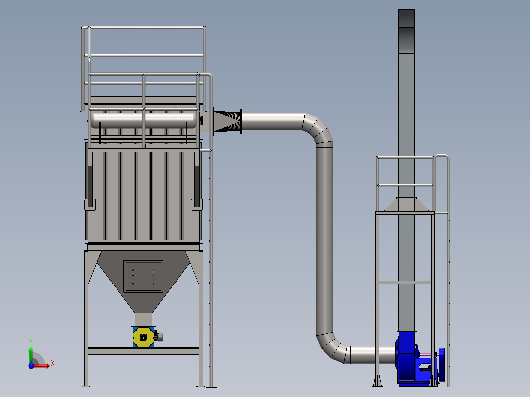 49袋脉冲布袋除尘器(1)前视图