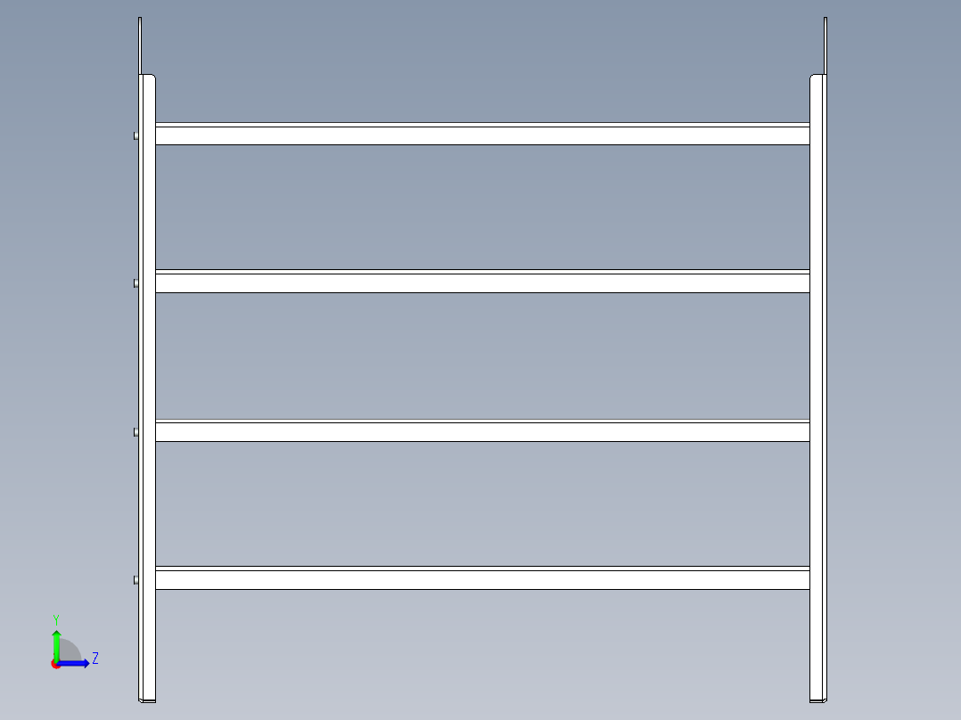 一款鞋子置物架左视图