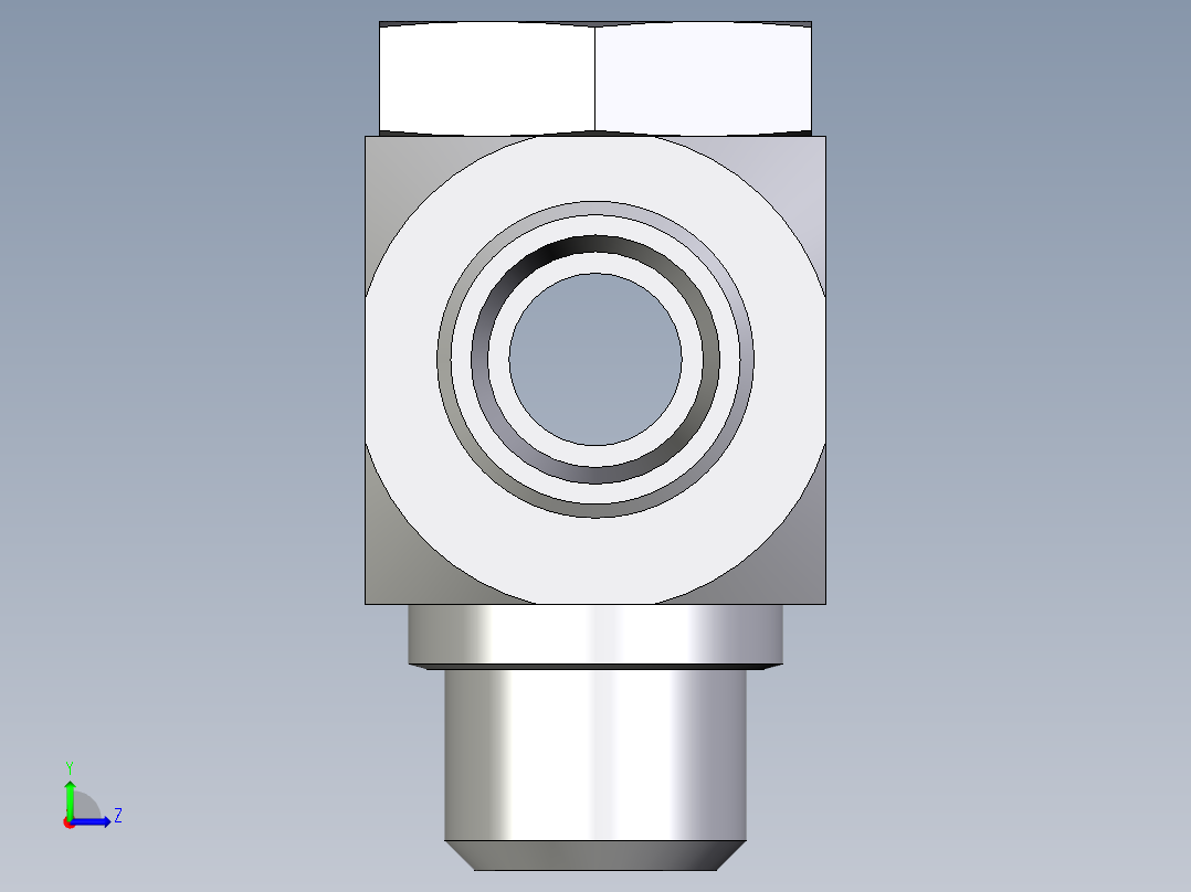 卡套式工业通用硬管接头EO_High_pressure_banjo_tee_TH15LROMD71左视图