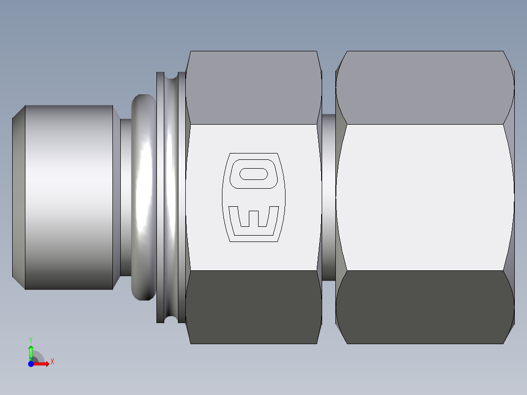 卡套式工业通用硬管接头EO_Swivel_connector_EGEO10SMCF前视图