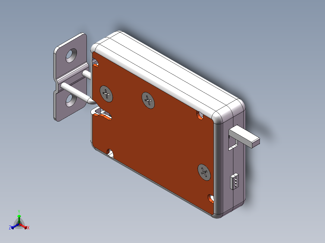 快递柜电机驱动锁sw18可编辑正等轴测图