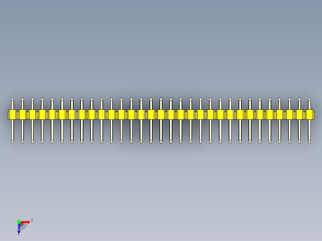 彩色公头100mil（2.54mm）系列-DS1021_yellow_1x31p_100mil_Type1_rev1.0俯视图