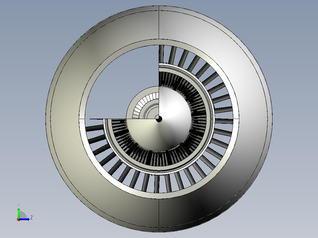 GP7200航空发动机左视图