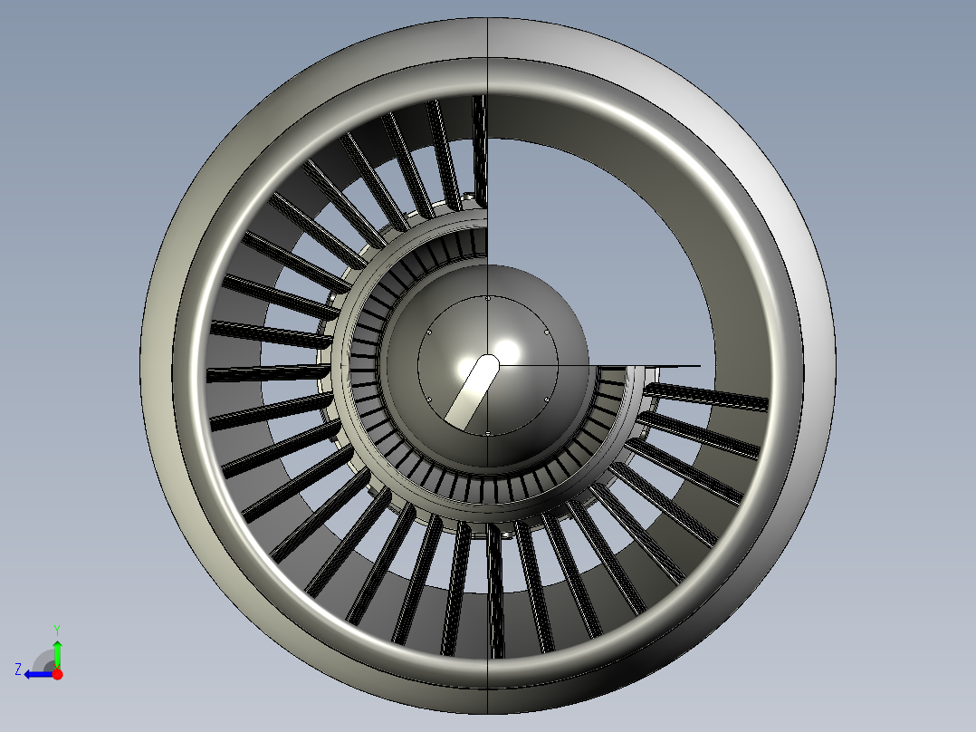 GP7200航空发动机右视图