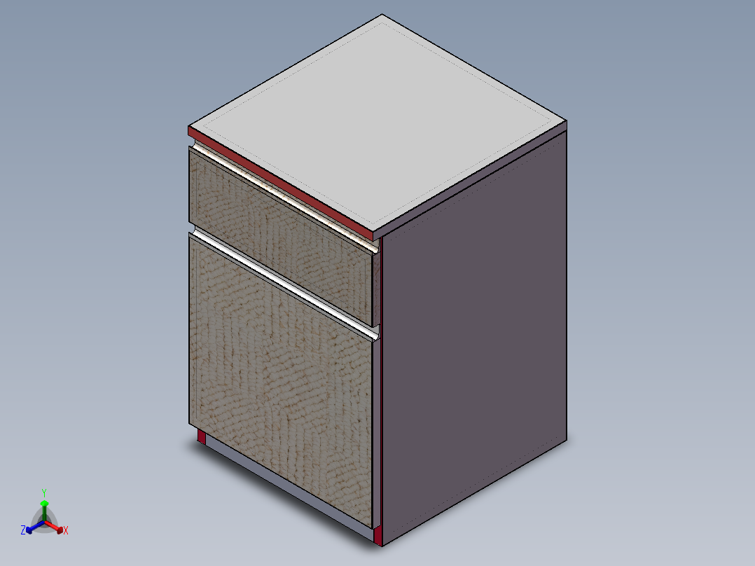 床头柜全套三维+CAD正等轴测图