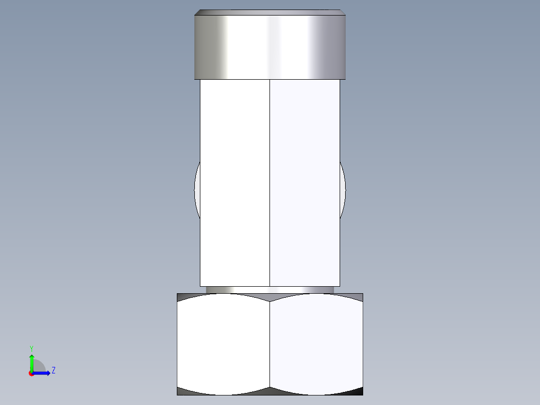 卡套式工业通用硬管接头EO_Swivel_nut_run_tee_EL18LOMDCF左视图