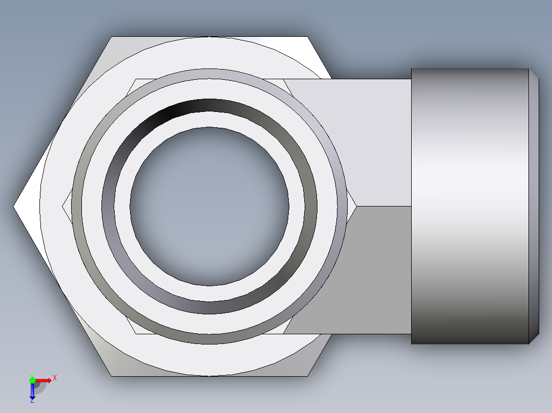 卡套式工业通用硬管接头EO_Swivel_nut_run_tee_EL18LOMDCF俯视图