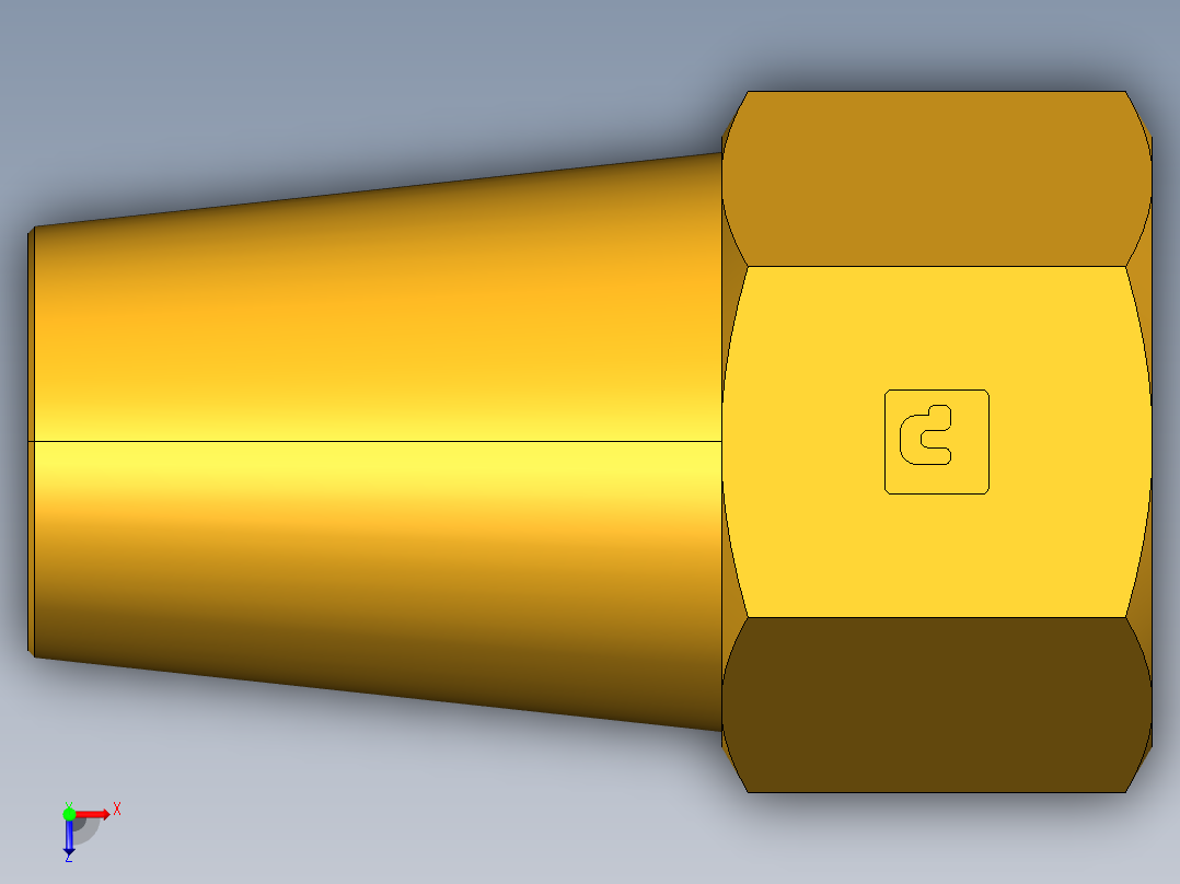 扩口式工业通用硬管接头Long Nut 41FL-8俯视图