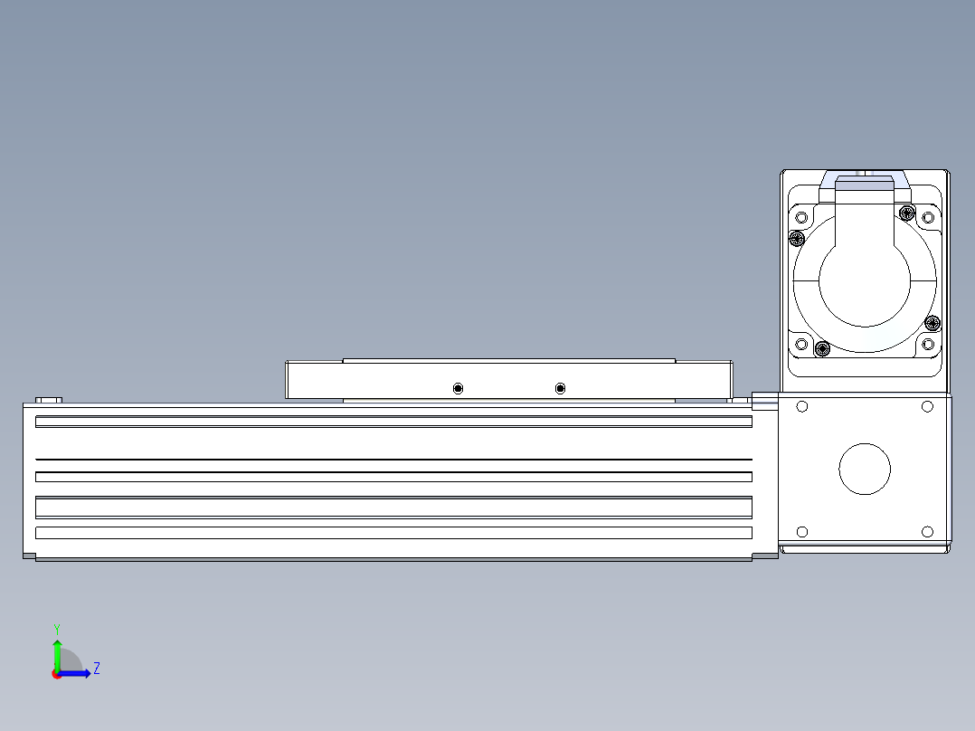 同步带全封闭直线模组TPA-HCB-120D-90-L50-RU-C-P40-N3左视图
