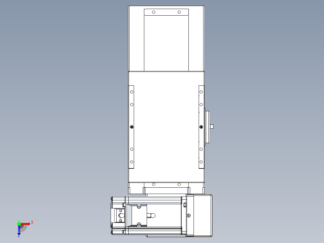 同步带全封闭直线模组TPA-HCB-120D-90-L50-RU-C-P40-N3俯视图