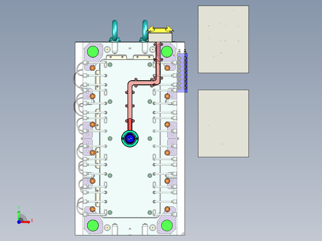 丰田卡罗拉后雨挡3D结构图+模流前视图