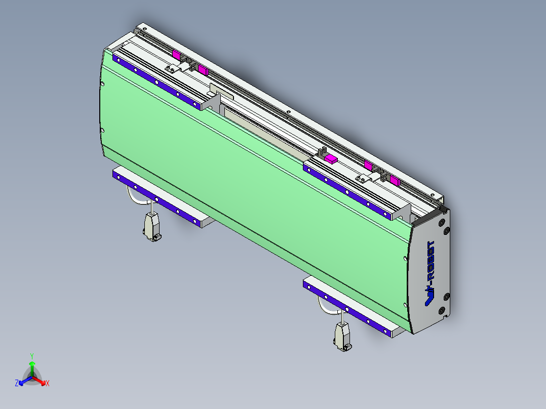 威洛博VL系列直线电机模组-2VL22H3-S200正等轴测图