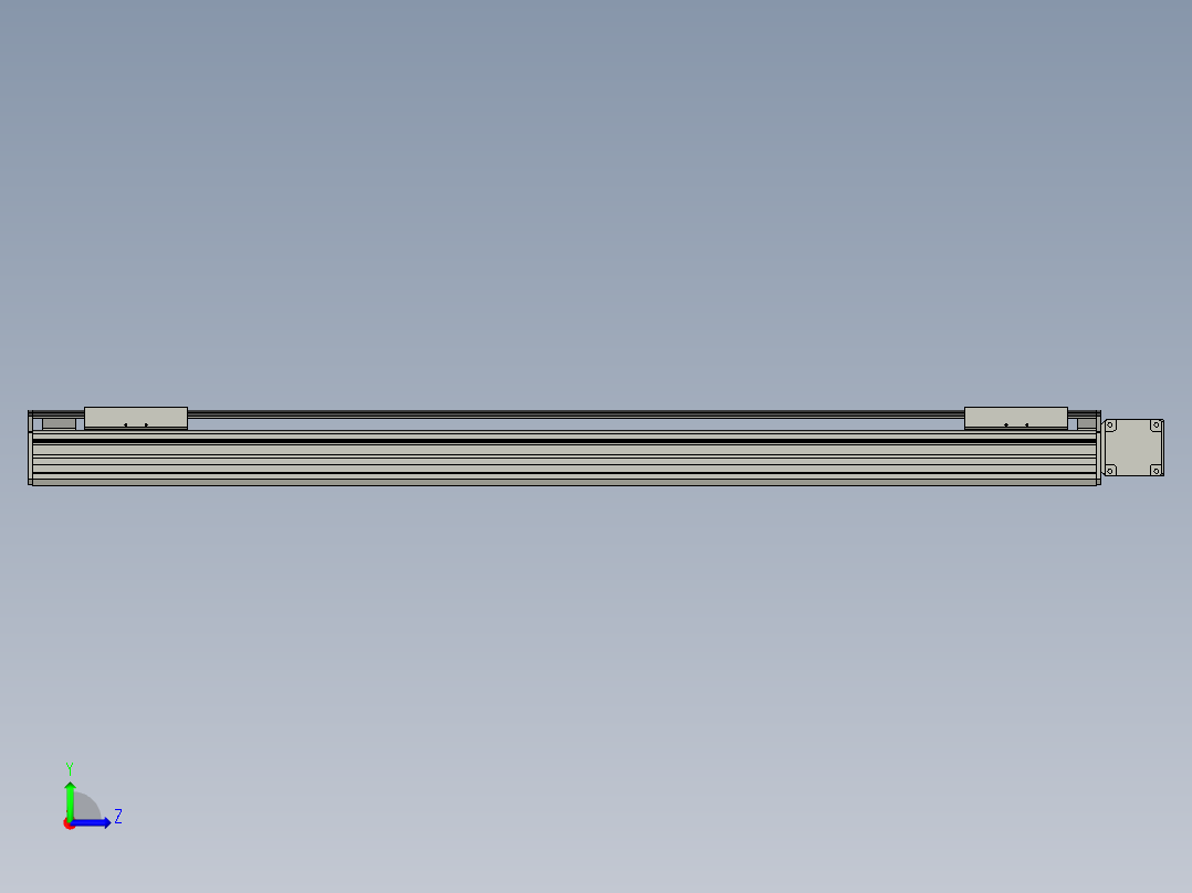 直线模组WG-LHB12-S900-R(B)设计图纸左视图