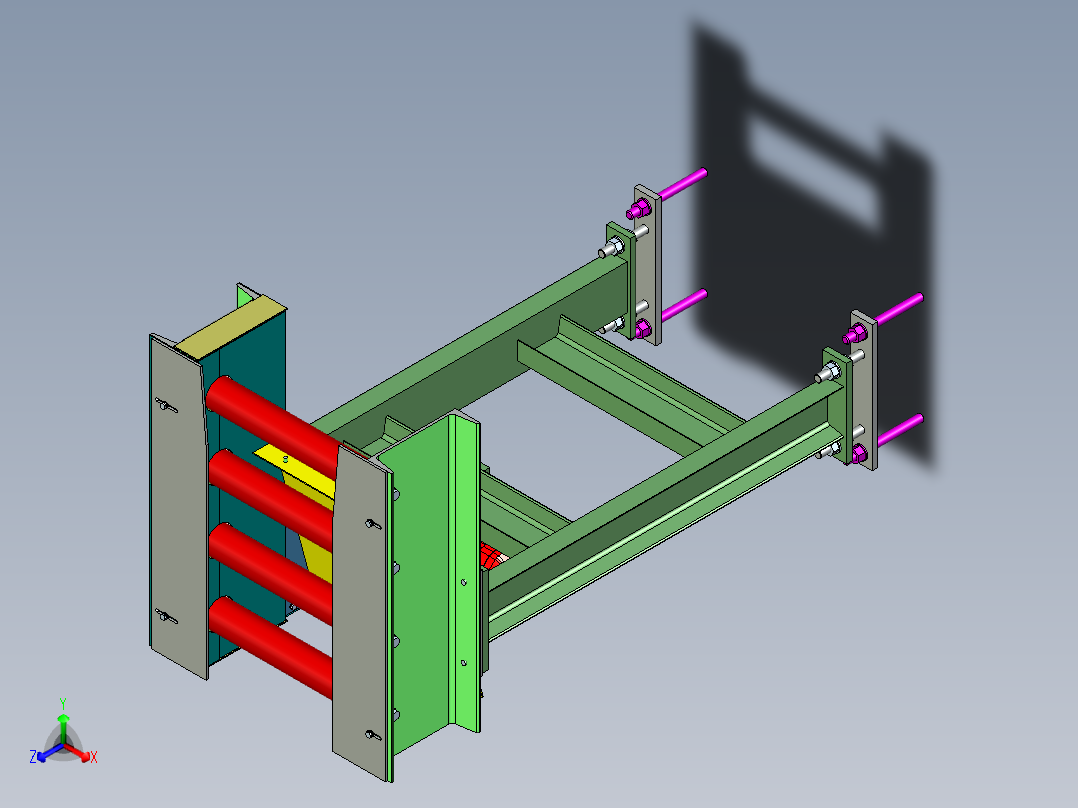 滚筒输送机 (24)正等轴测图