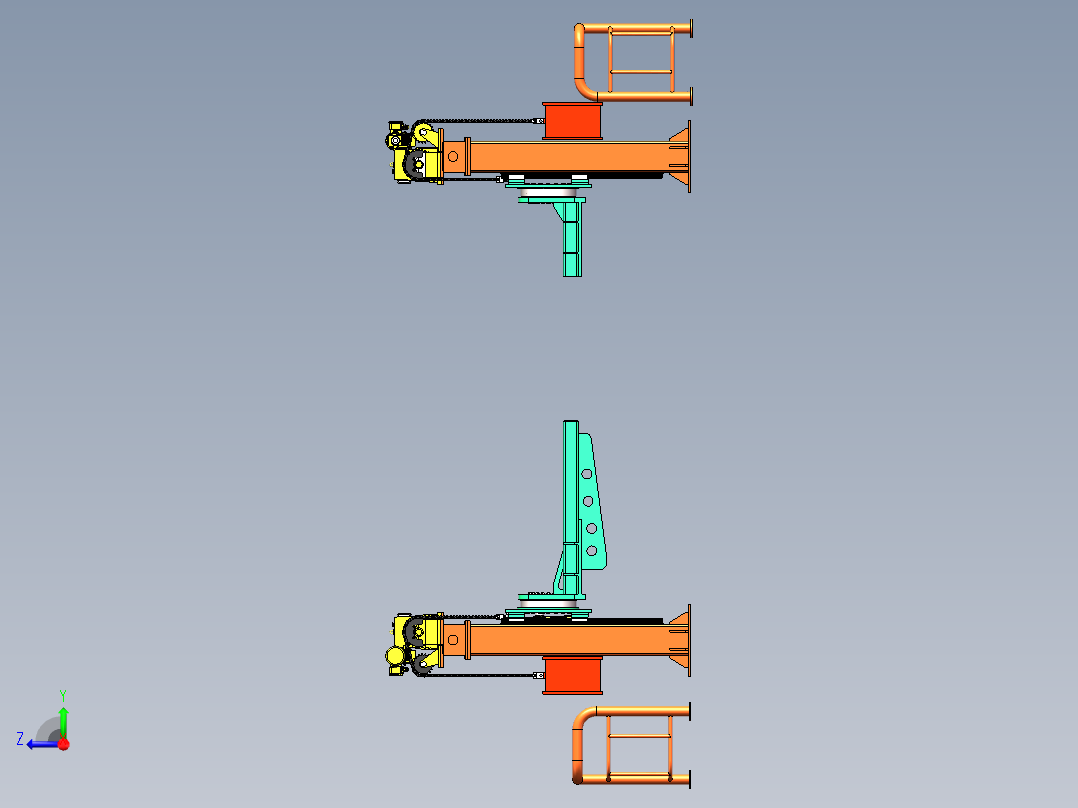 K3450-货车底盘焊接翻转机右视图