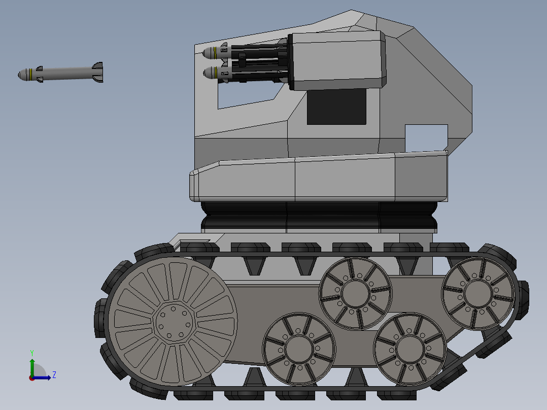 solidworks 未来的坦克机器人左视图