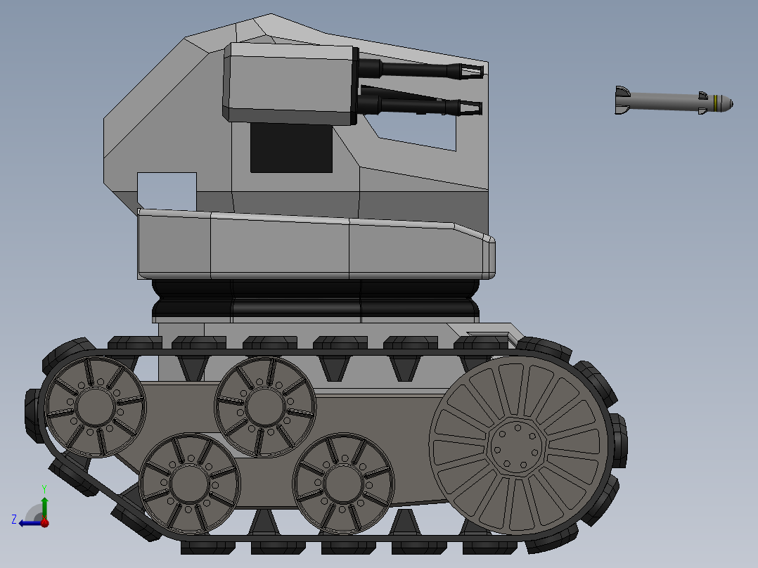 solidworks 未来的坦克机器人右视图