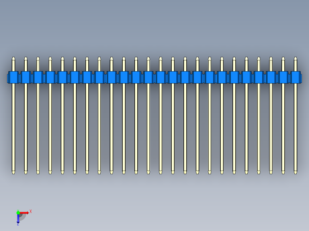 彩色公头100mil（2.54mm）系列-DS1021_blue_3x24p_100mil_Type19_rev1.0俯视图