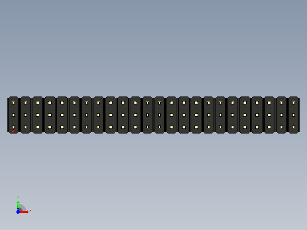 彩色公头100mil（2.54mm）系列-DS1021_black_3x24p_100mil_Type19_rev1.0前视图