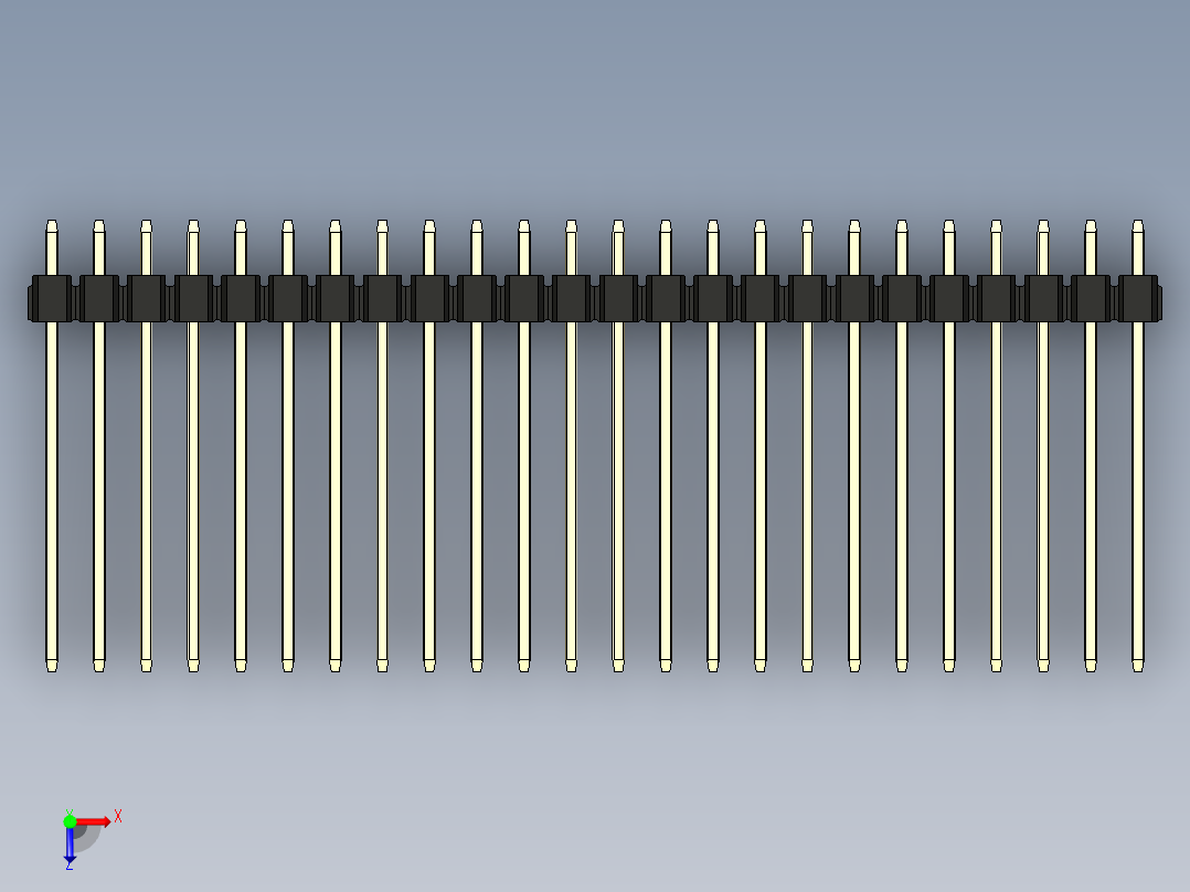 彩色公头100mil（2.54mm）系列-DS1021_black_3x24p_100mil_Type19_rev1.0俯视图