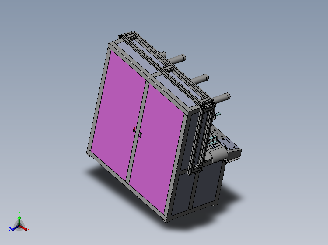 复合覆膜冲孔一体机正等轴测图