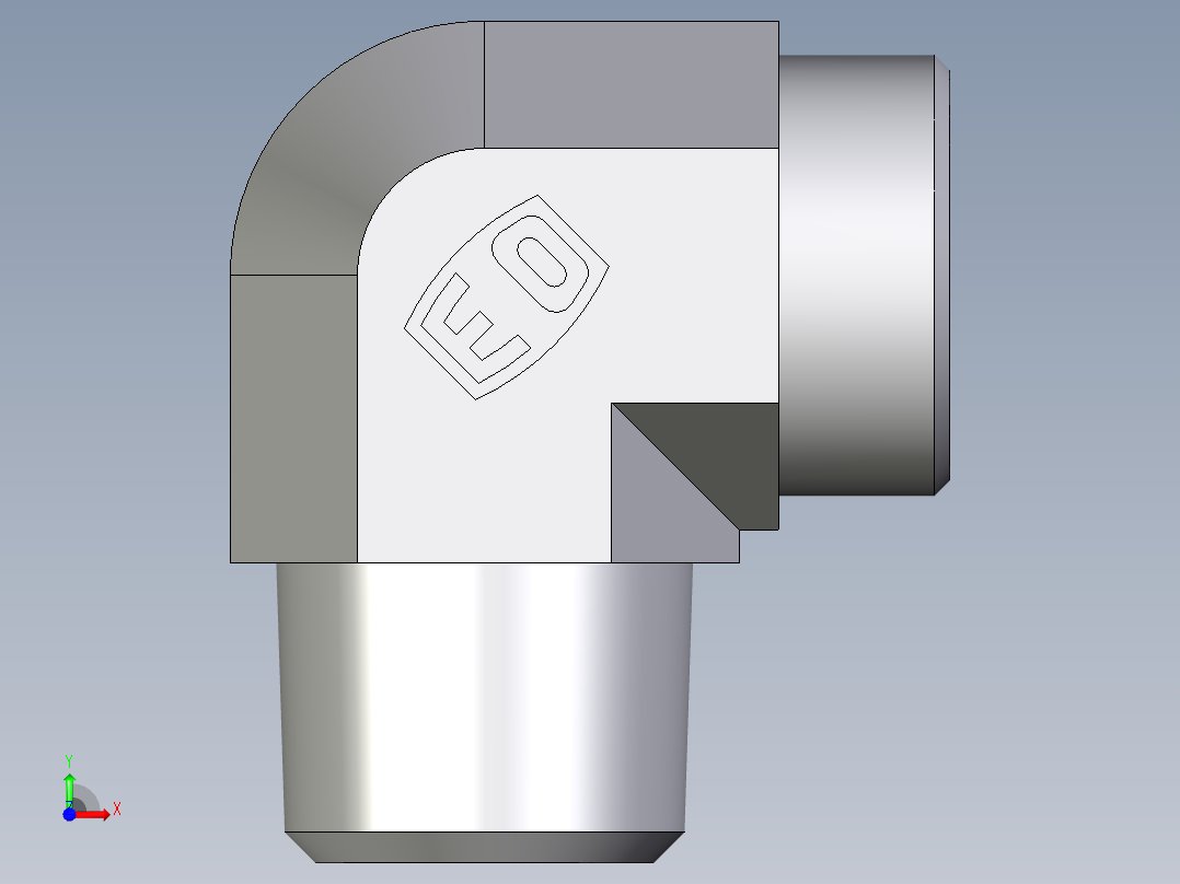 卡套式工业通用硬管接头EO_Male_stud_elbow_WE28L1NPT71X前视图