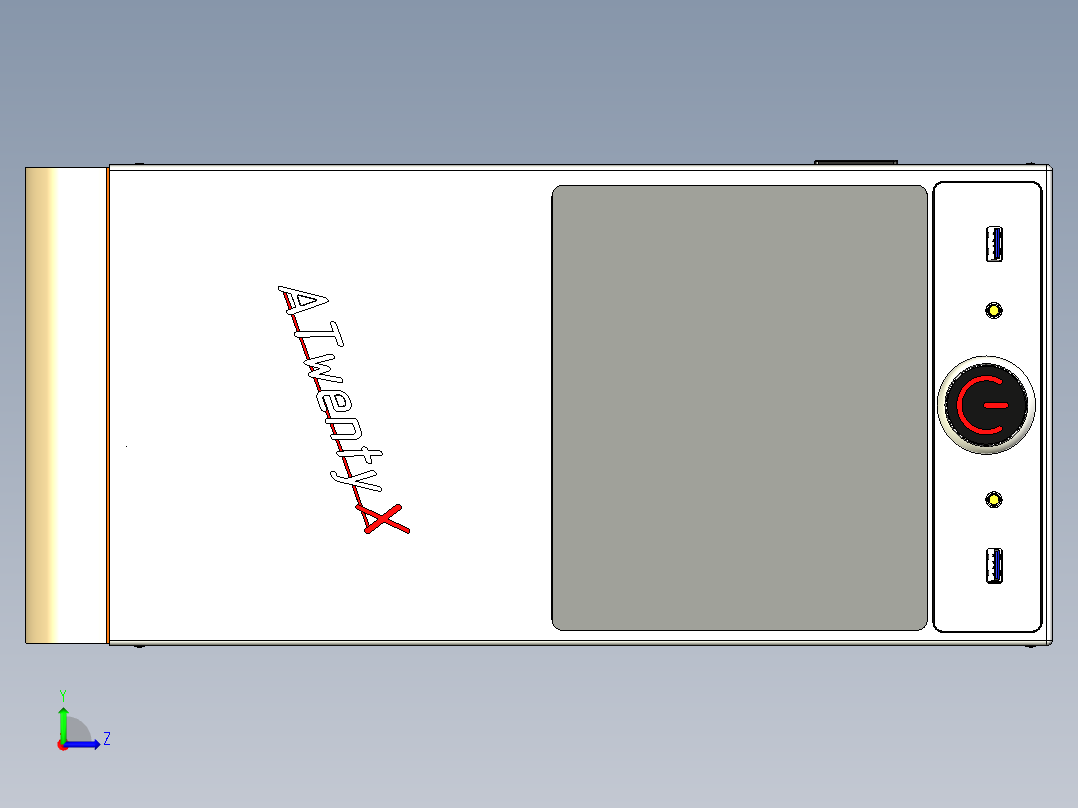 一种小型PC机箱左视图