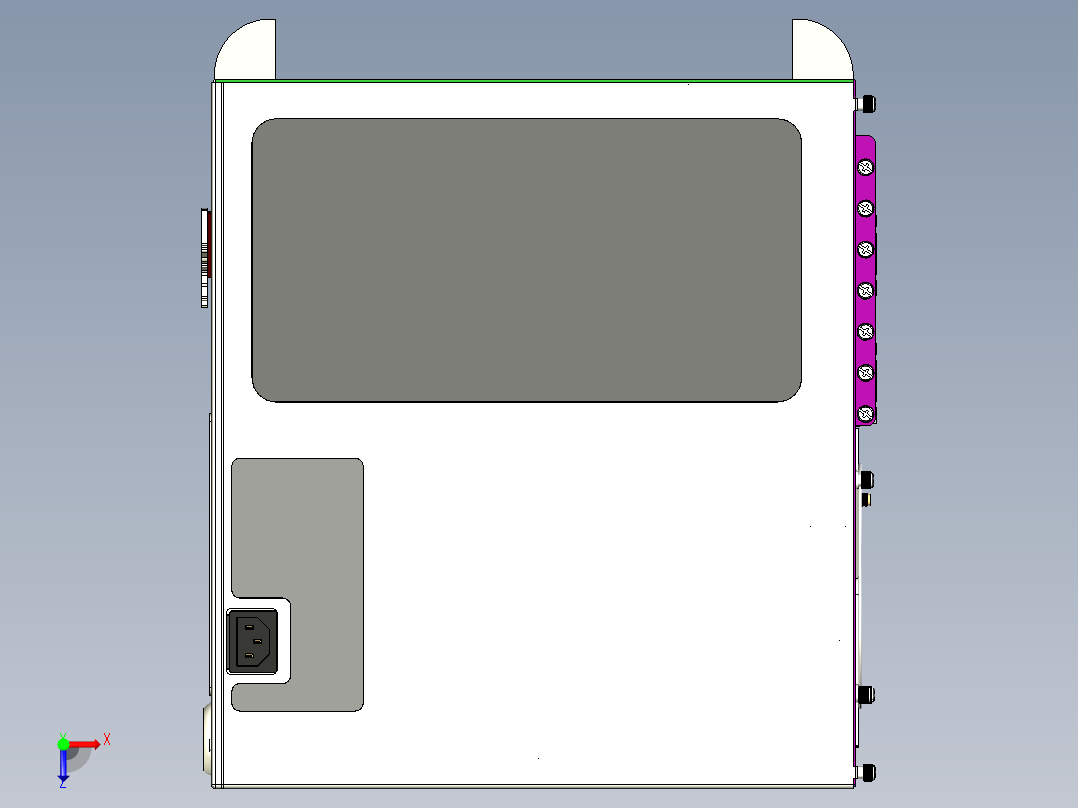 一种小型PC机箱俯视图