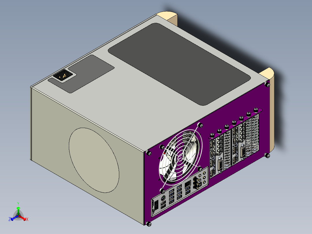 一种小型PC机箱正等轴测图