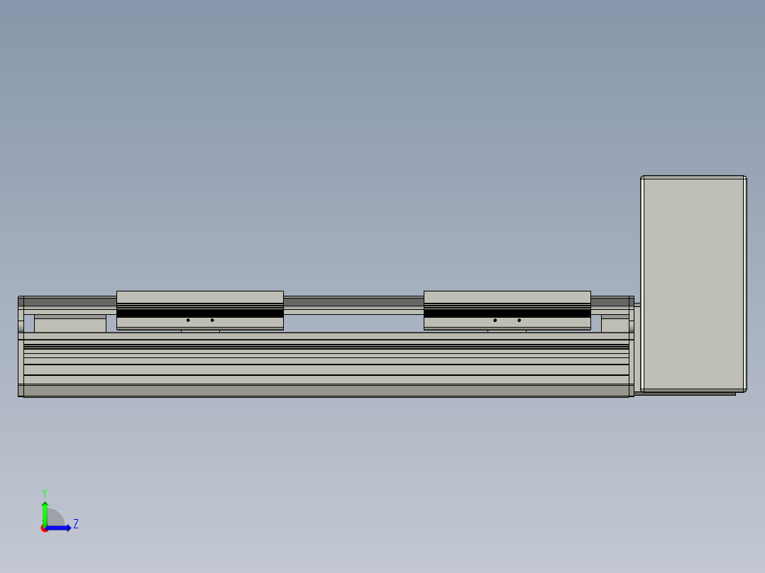 直线模组LHB17-L40-S250-LU设计图纸左视图