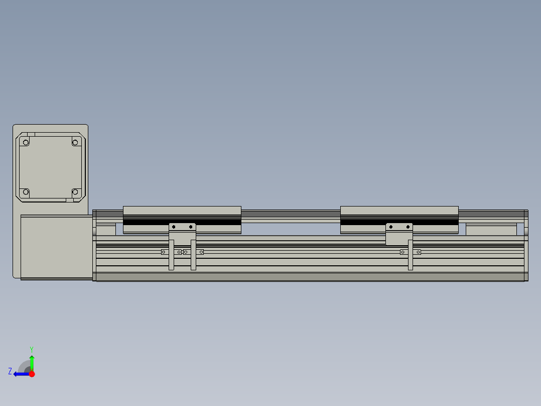 直线模组LHB17-L40-S250-LU设计图纸右视图