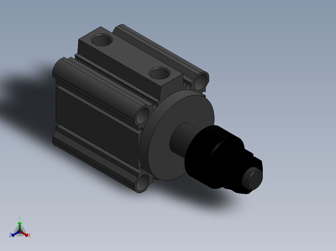 气缸CDQ2B50-20DZ-XC8正等轴测图