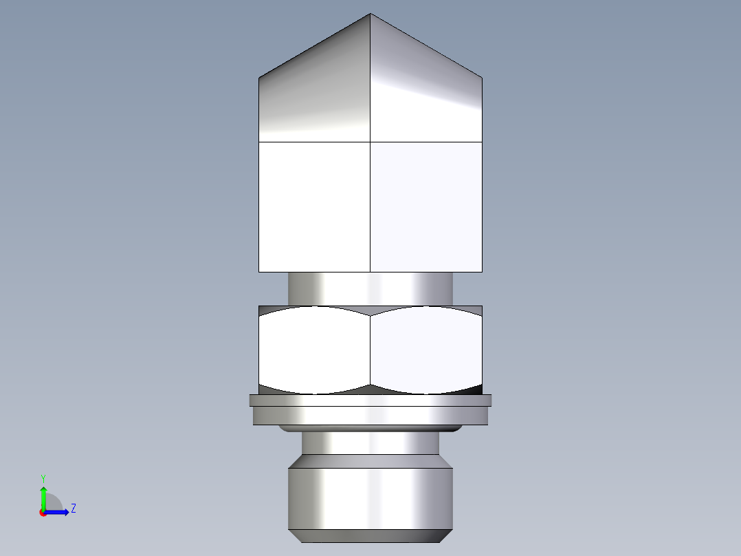 卡套式工业通用硬管接头EO_Adjustable_Locknut_elbow_WEE10LMCF左视图