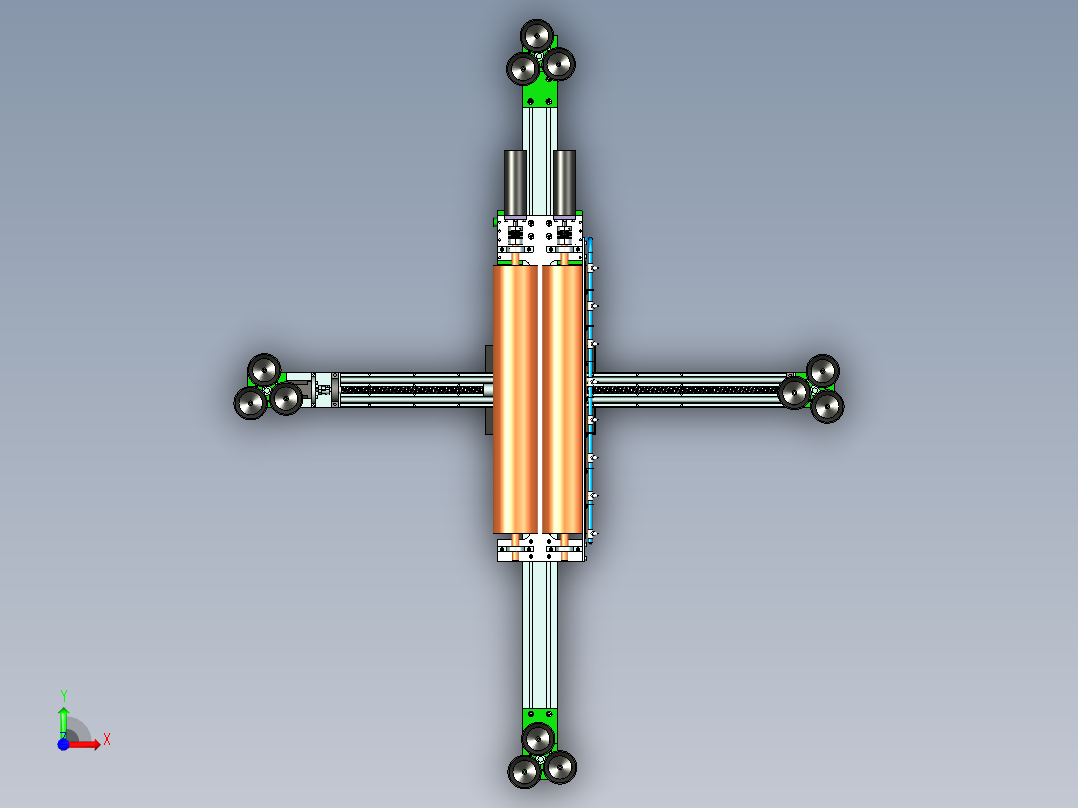 玻璃幕墙清洁机器人设计资料带仿真视频含三维二维说明书前视图
