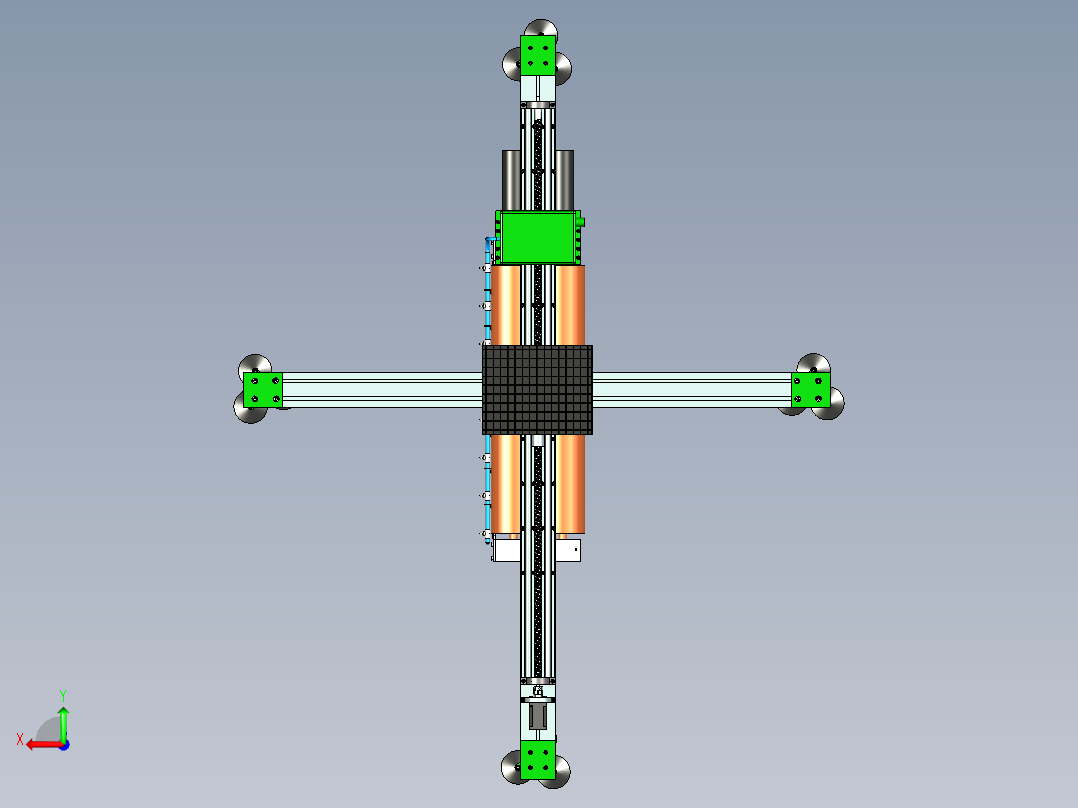 玻璃幕墙清洁机器人设计资料带仿真视频含三维二维说明书后视图