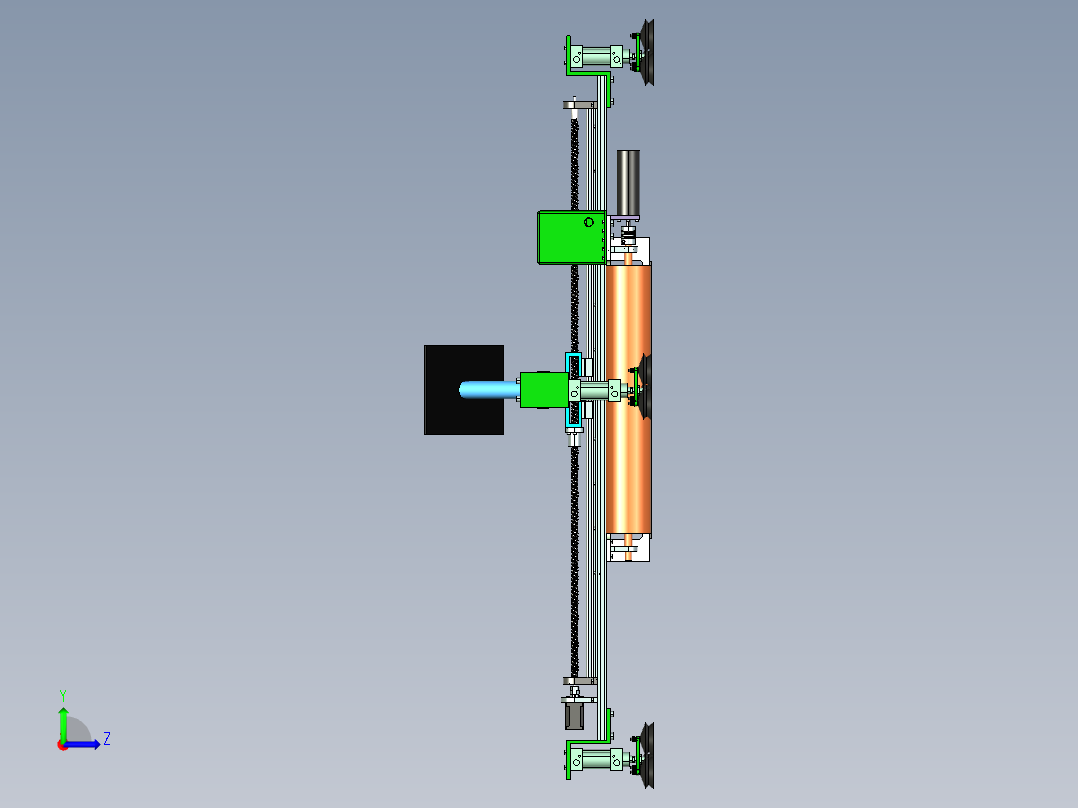 玻璃幕墙清洁机器人设计资料带仿真视频含三维二维说明书左视图