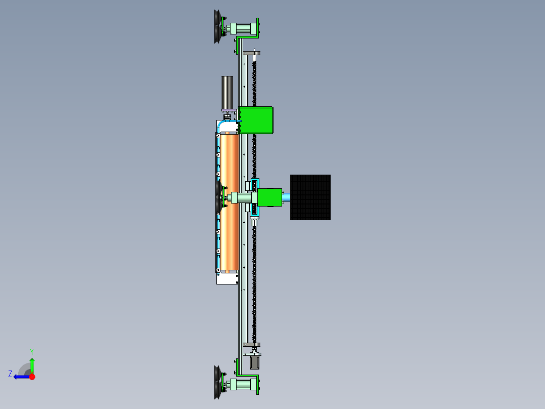 玻璃幕墙清洁机器人设计资料带仿真视频含三维二维说明书右视图