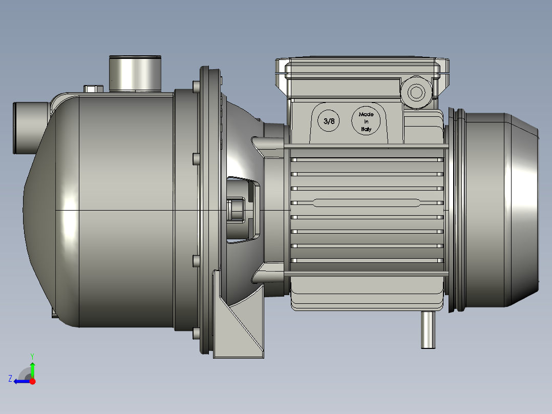 自吸不锈钢泵右视图