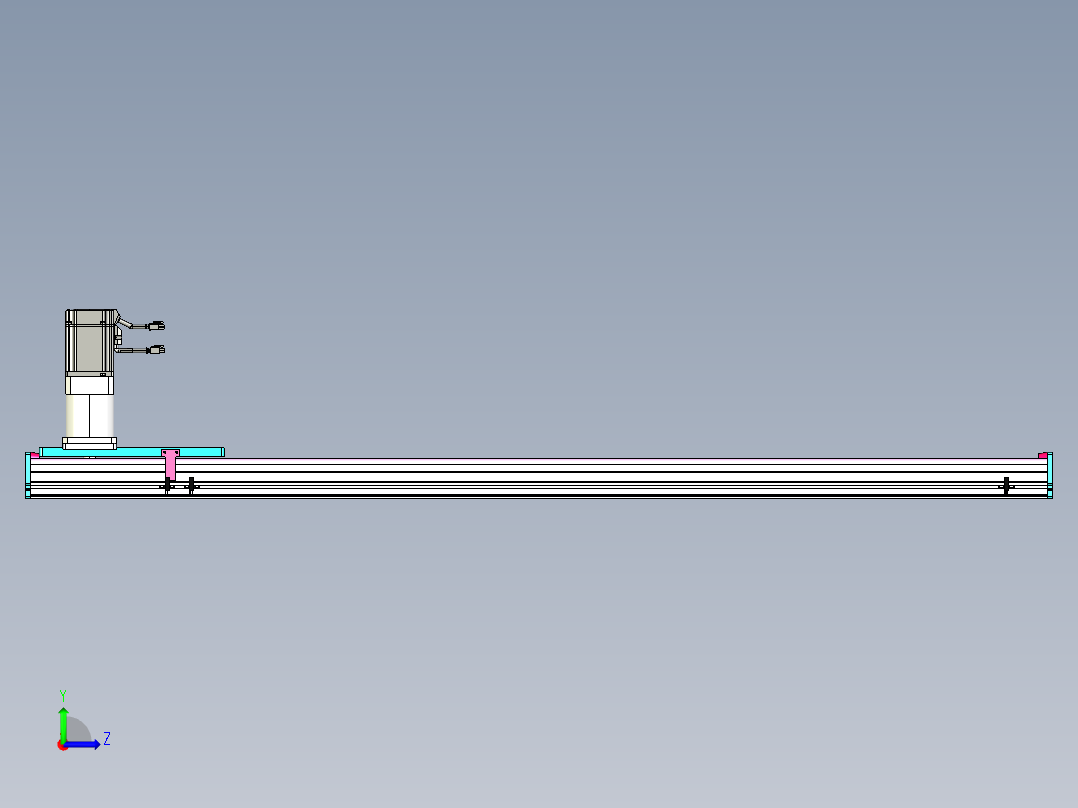 东锦齿条传动DH175G-L167-S1350-BU-减速机+750W左视图