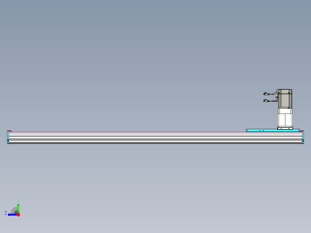 东锦齿条传动DH175G-L167-S1350-BU-减速机+750W右视图